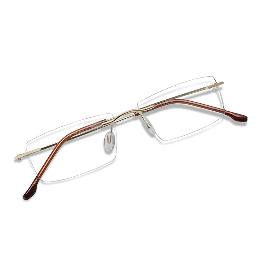 OneStopVision® Golden Rimless Eyeglasses Frame