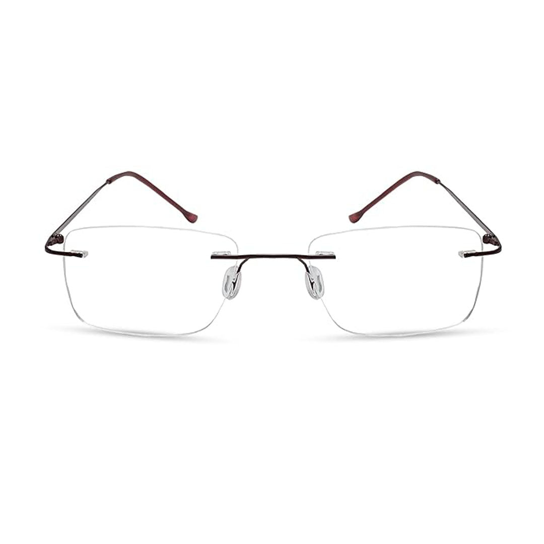 OneStopVision® Brown Rimless Eyeglasses Frame