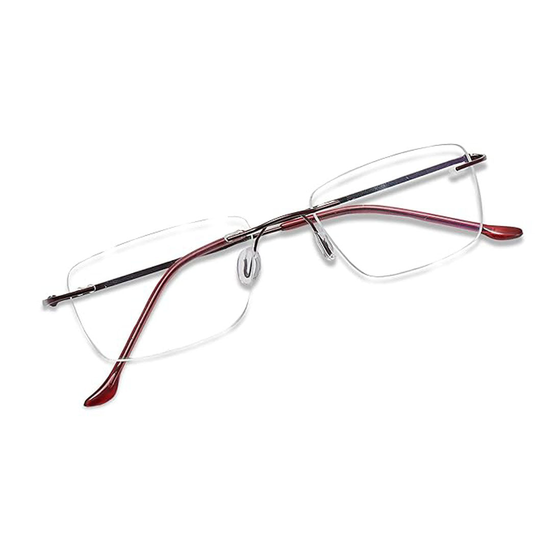 OneStopVision® Brown Rimless Eyeglasses Frame