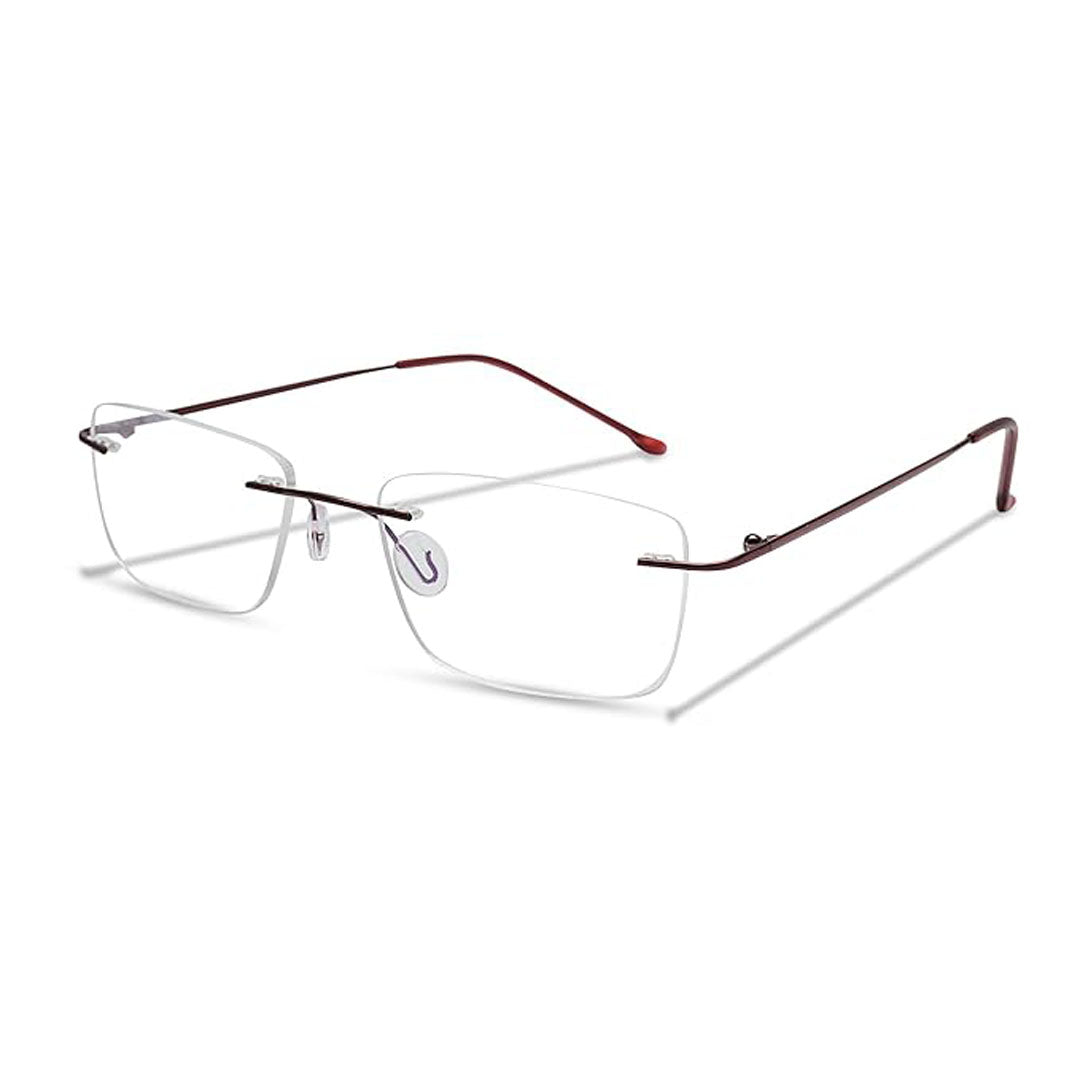 OneStopVision® Brown Rimless Eyeglasses Frame
