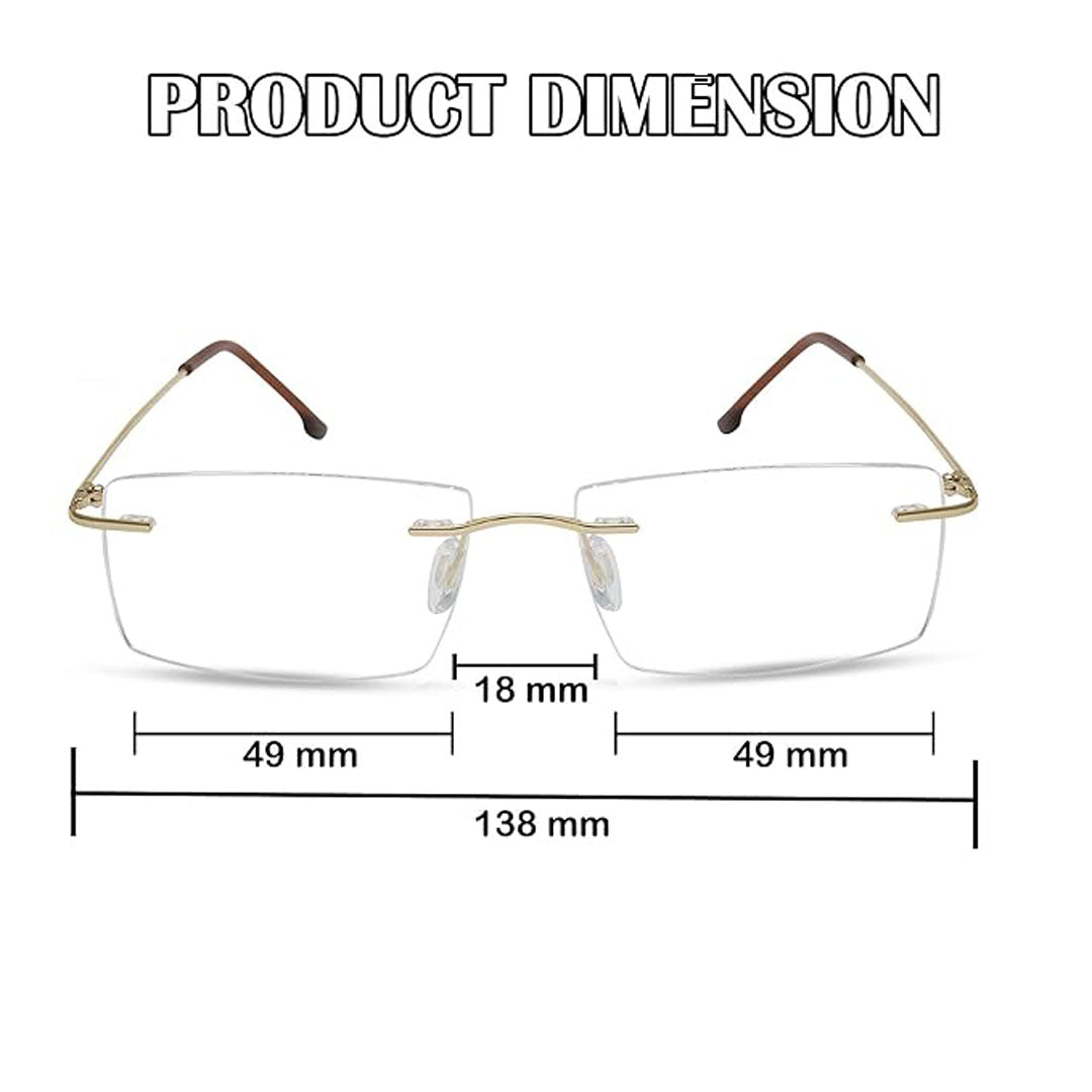 OneStopVision® Golden Rimless Eyeglasses Frame