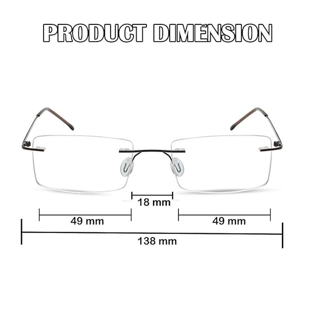 OneStopVision® Black Blue Light Filter Rimless Reading Eyeglasses