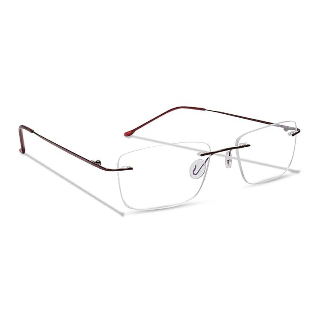 OneStopVision® Brown Rimless Eyeglasses Frame