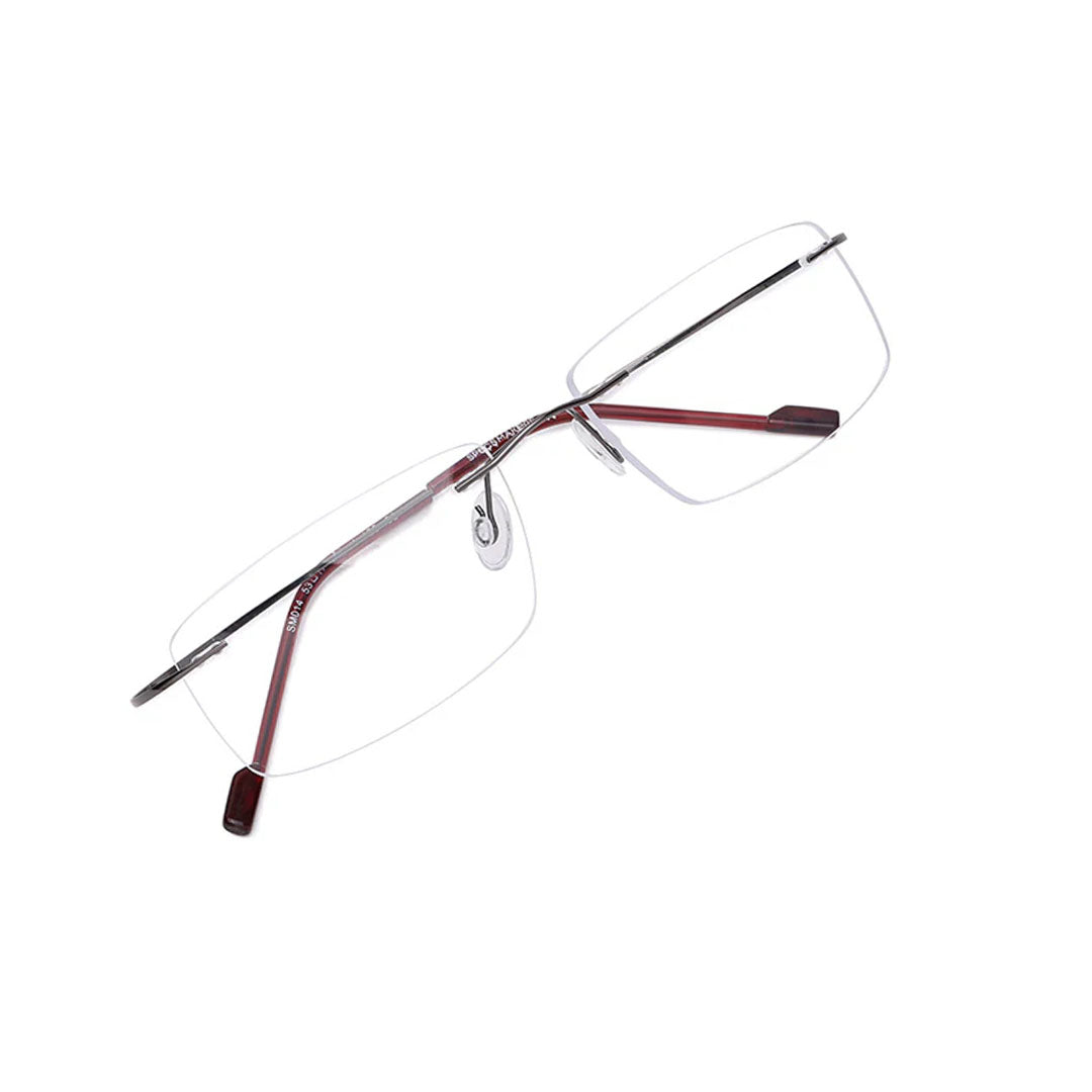 OneStopVision® Grey Rimless Eyeglasses Frame