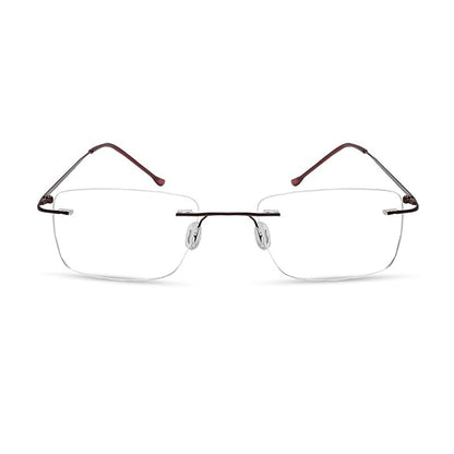 OneStopVision® Brown Rimless Eyeglasses Frame