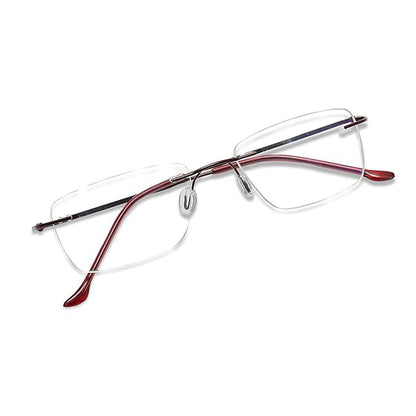 OneStopVision® Brown Rimless Eyeglasses Frame