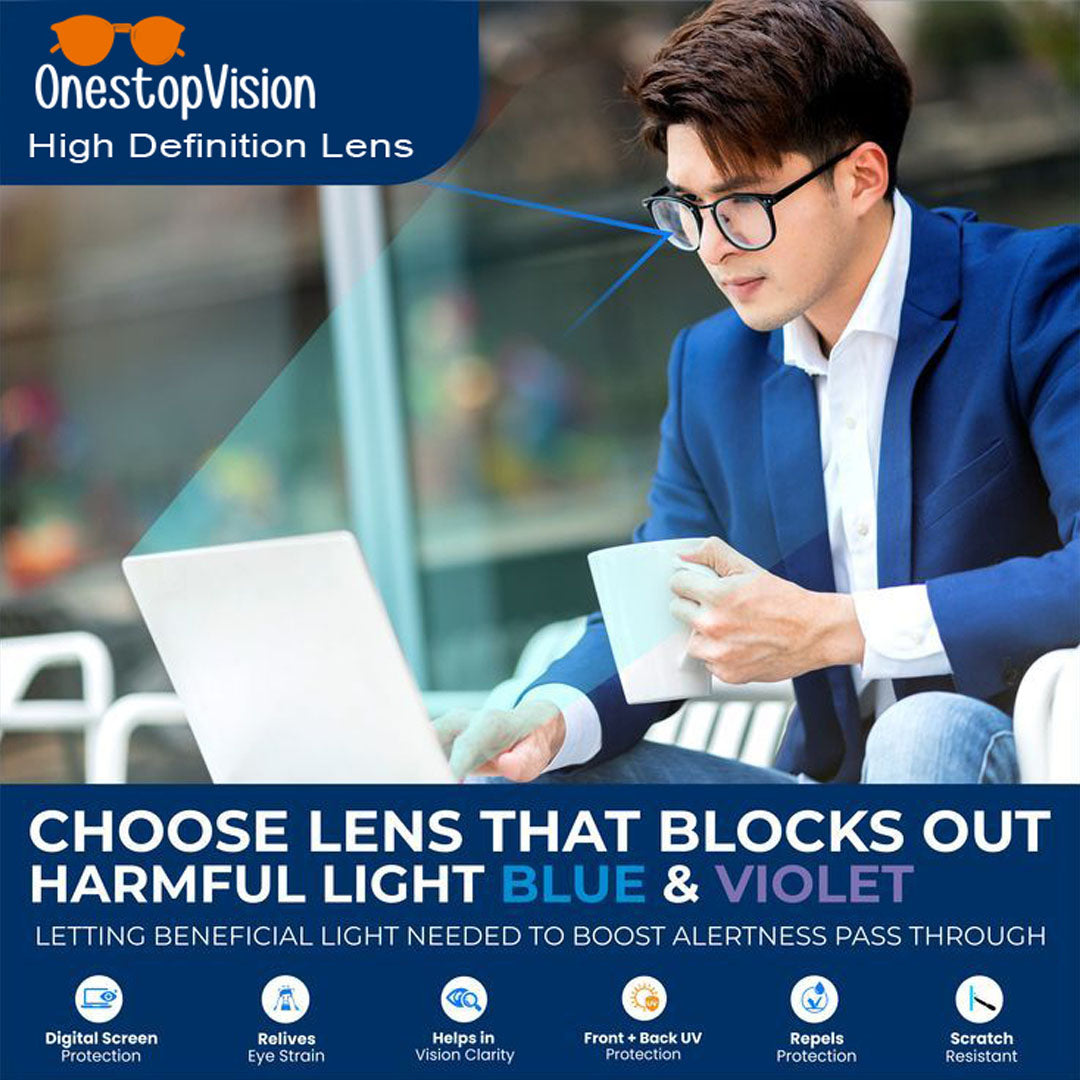 OneStopVision® Rimless Zero Power Blue Light Filter Computer Glasses