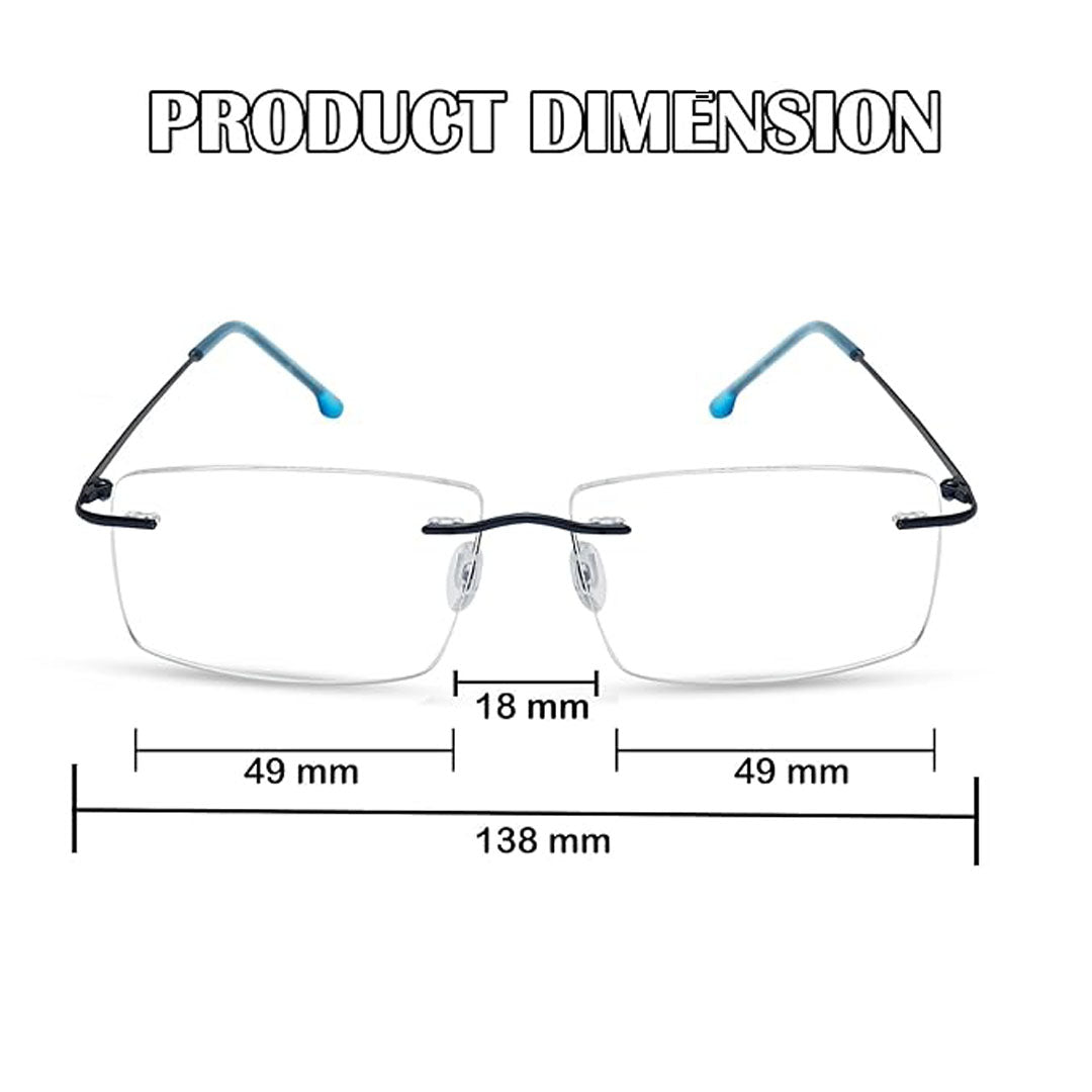 OneStopVision® Rimless Zero Power Blue Light Filter Computer Glasses