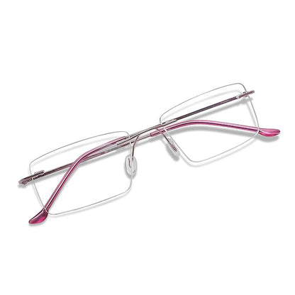 OneStopVision® Pink Rimless Eyeglasses Frame