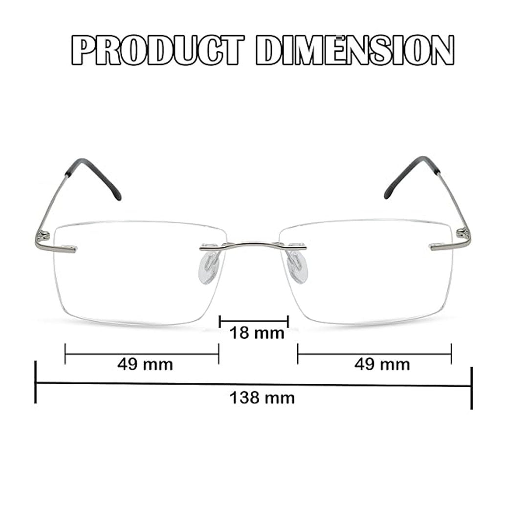 OneStopVision® Rimless Zero Power Blue Light Filter Computer Glasses