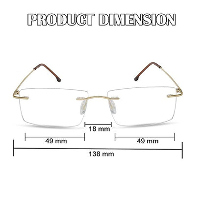 OneStopVision® Golden Rimless Eyeglasses Frame