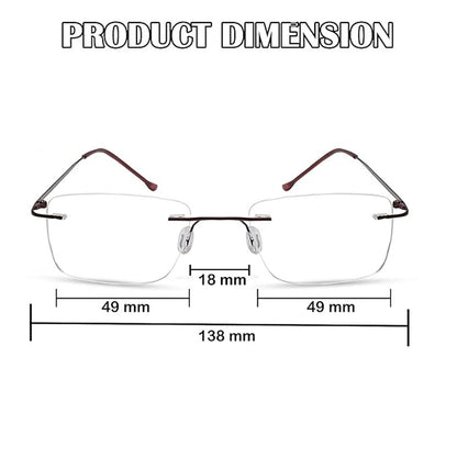 OneStopVision® Brown Rimless Eyeglasses Frame
