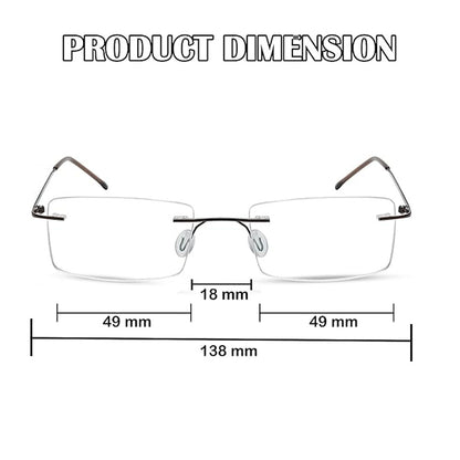 OneStopVision® Black Blue Light Filter Rimless Reading Eyeglasses