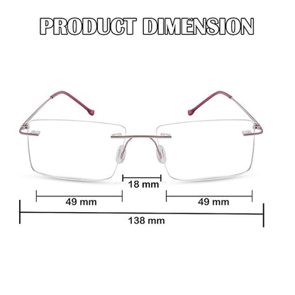 OneStopVision® Rimless Zero Power Blue Light Filter Computer Glasses