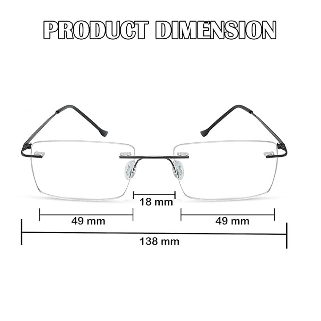 OneStopVision® Rimless Zero Power Blue Light Filter Computer Glasses