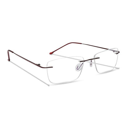 OneStopVision® Brown Rimless Eyeglasses Frame